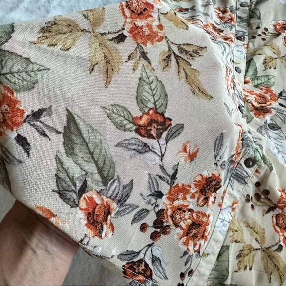 Sirenlily Mesh Fit and Flare Knee Lenght Dress Natural Floral Print Size M - Picture 5 of 11